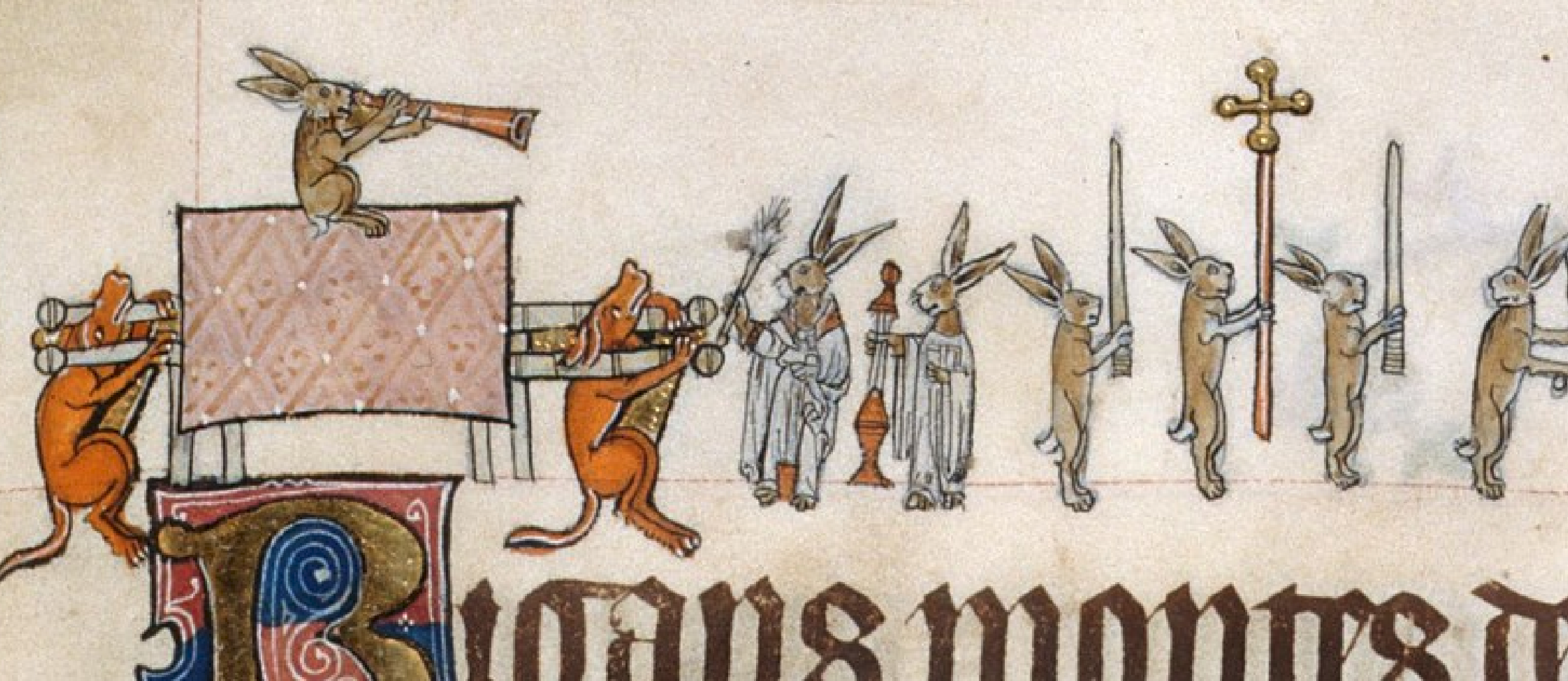 Funeral de conejos, marginalia del Salterio de Gorleston